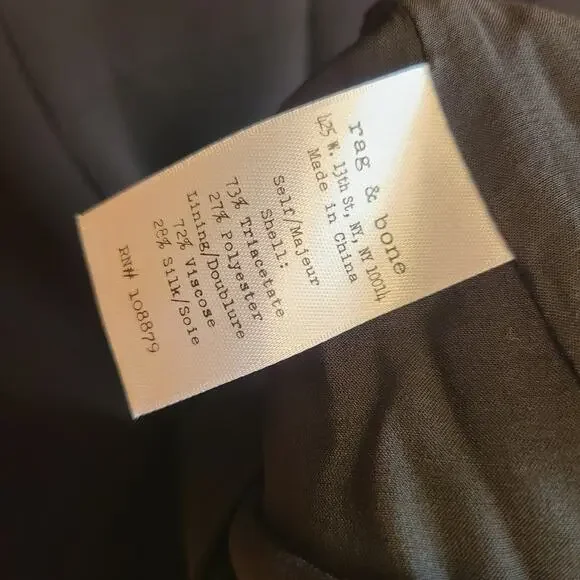 Rag & Bone Lillian Dress Black Laced Collar Grommet Lacing Cutouts Size 2 Mini - Picture 6 of 6